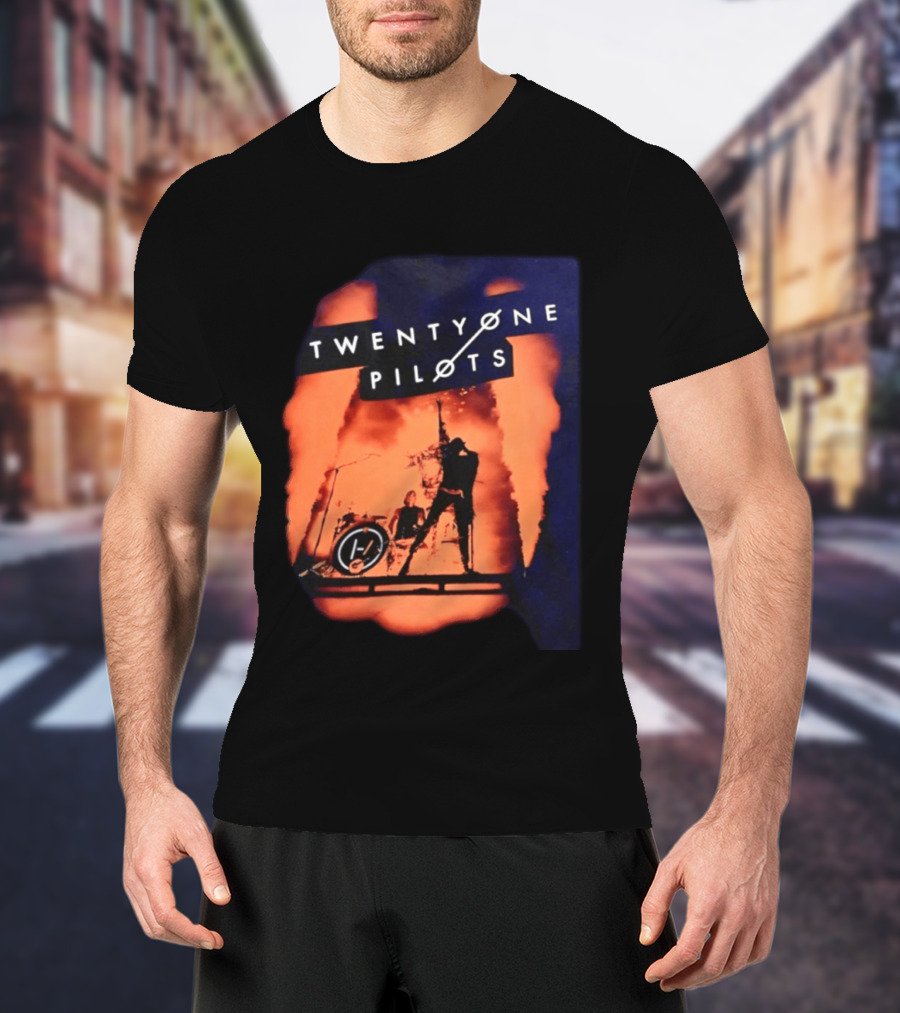 Twenty One Pilots Concert Orange Stage Lights Silhouette Tyler Joseph T-Shirt