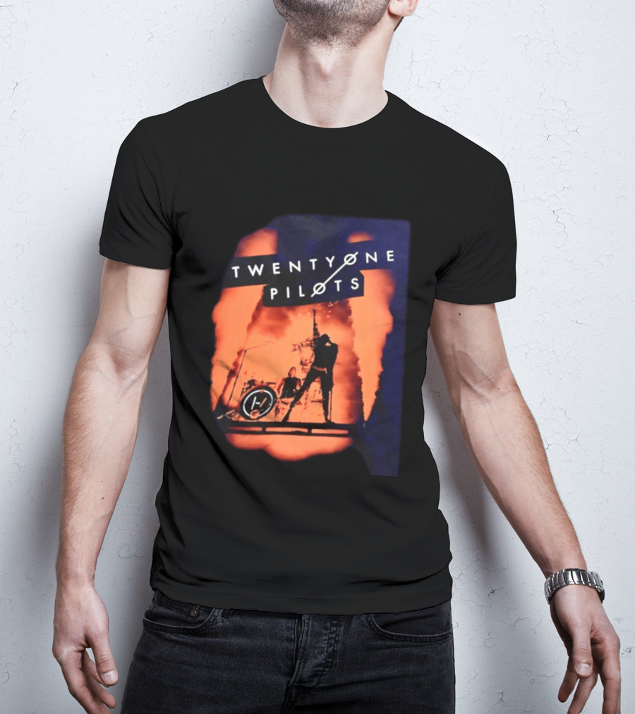 Twenty One Pilots Concert Orange Stage Lights Silhouette Tyler Joseph T-Shirt