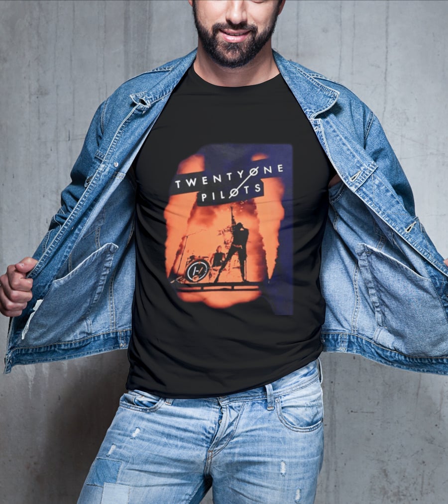 Twenty One Pilots Concert Orange Stage Lights Silhouette Tyler Joseph T-Shirt