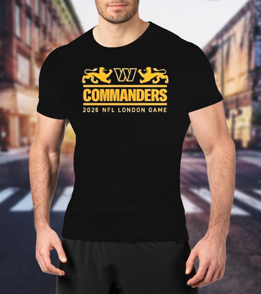 Commanders 2026 NFL London Game Washington Logo Lions T-Shirt
