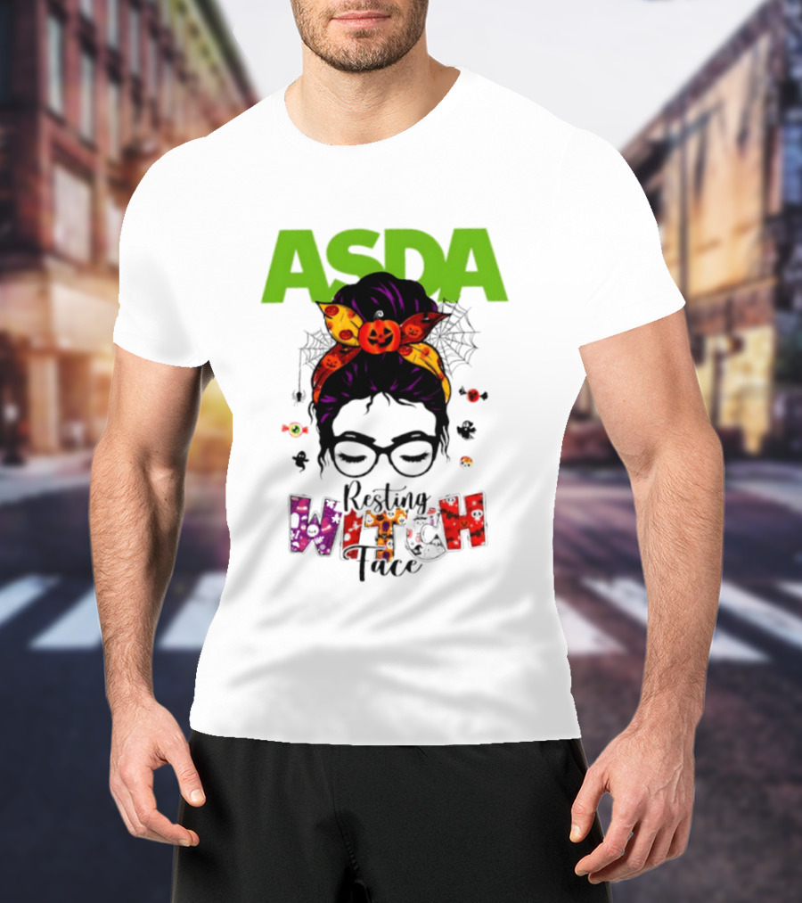 ASDA Resting Witch Face Halloween 2026 Pumpkin Headband Glasses T-Shirt