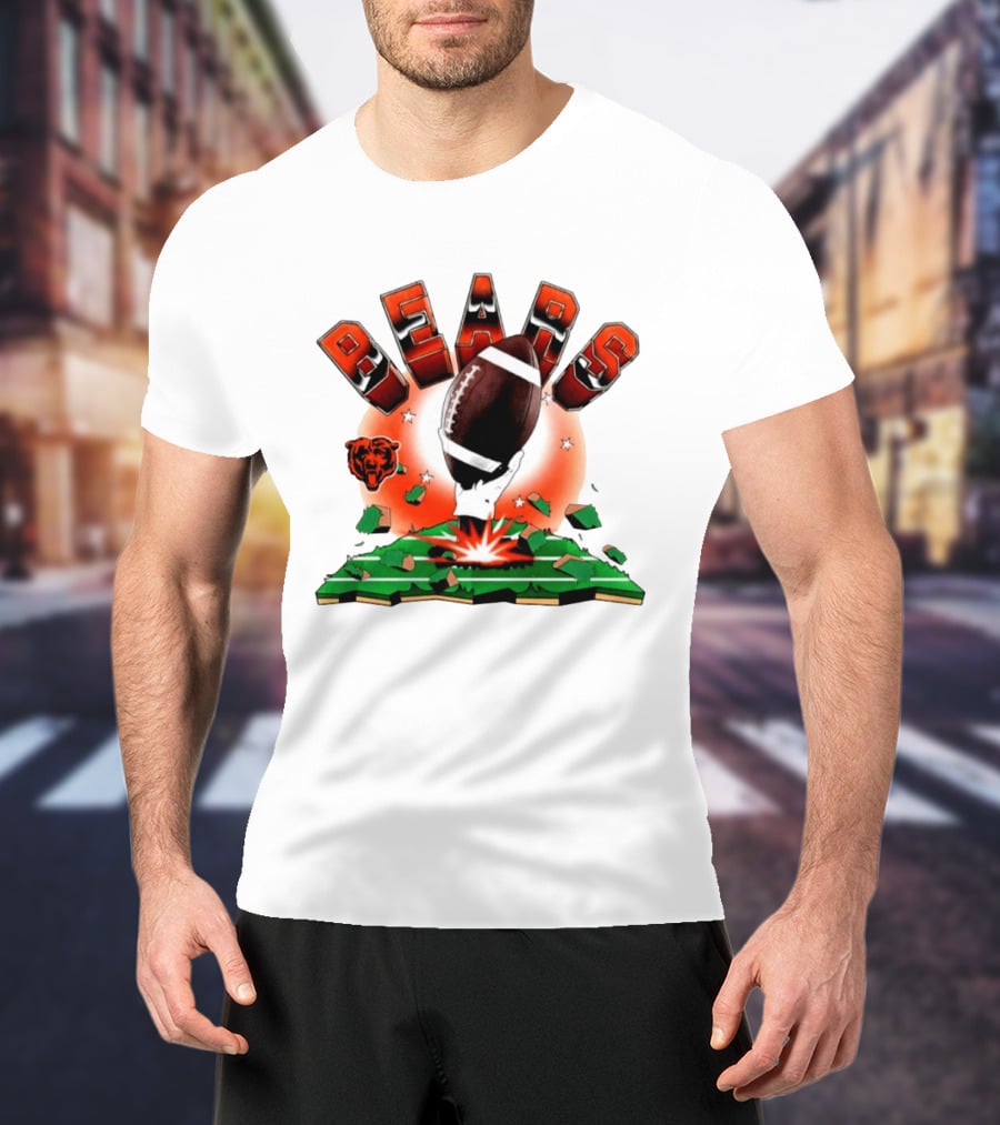 Chicago Bears 2026 Explode Clubhouse Football Logo Stars T-Shirt