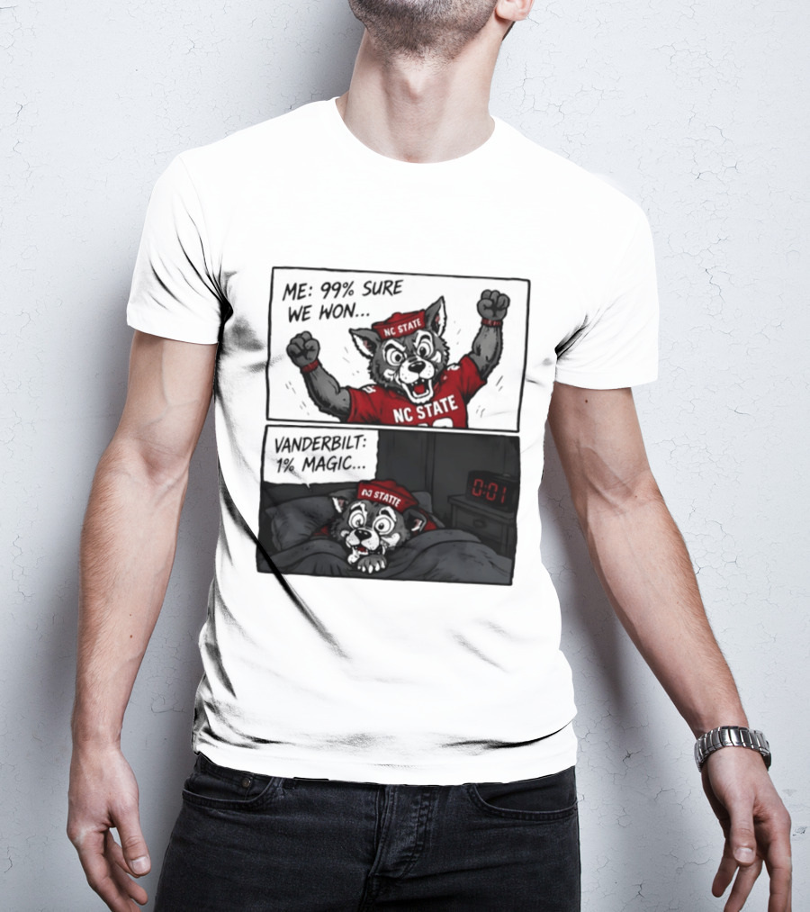 NC State Wolfpack 99 Percent Sure We Won Vanderbilt 1 Percent Magic Comic T-Shirt