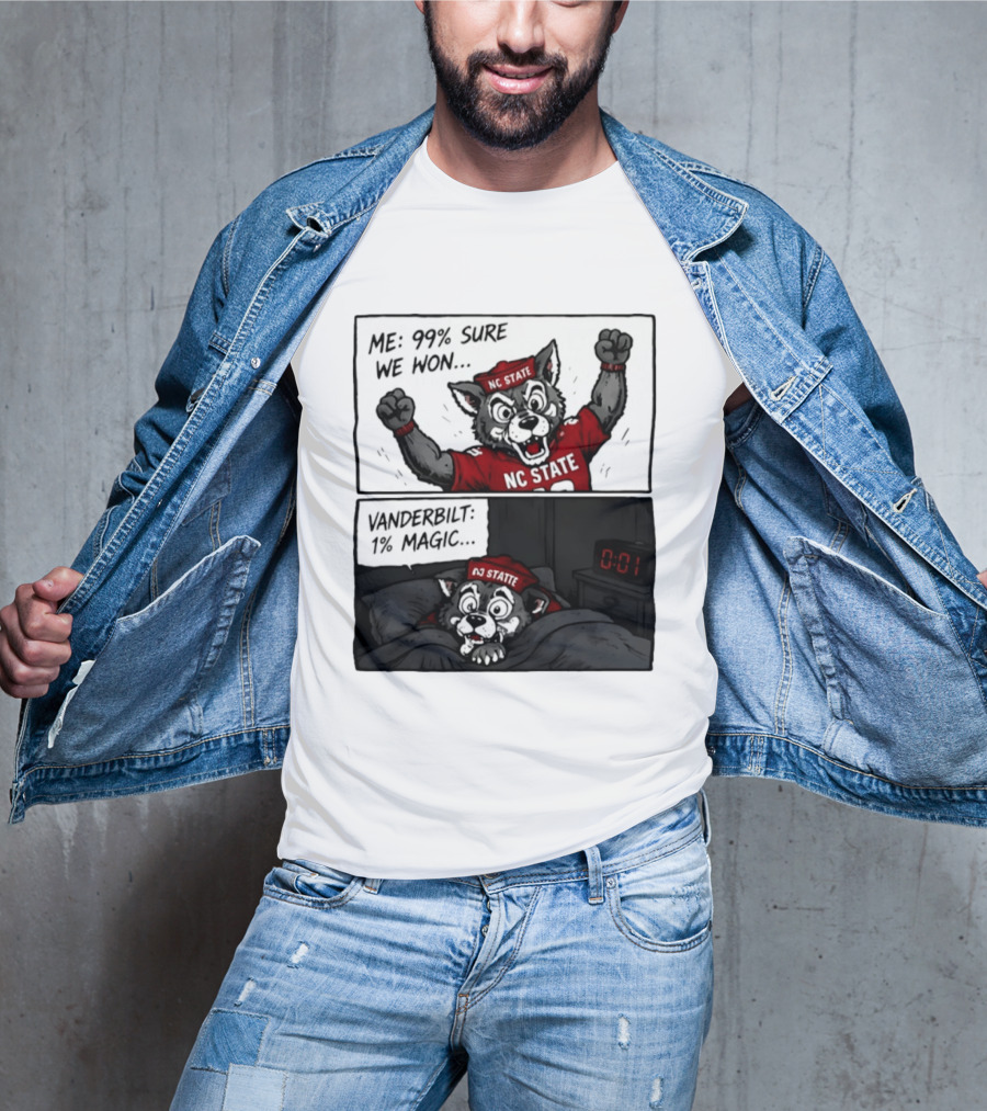 NC State Wolfpack 99 Percent Sure We Won Vanderbilt 1 Percent Magic Comic T-Shirt