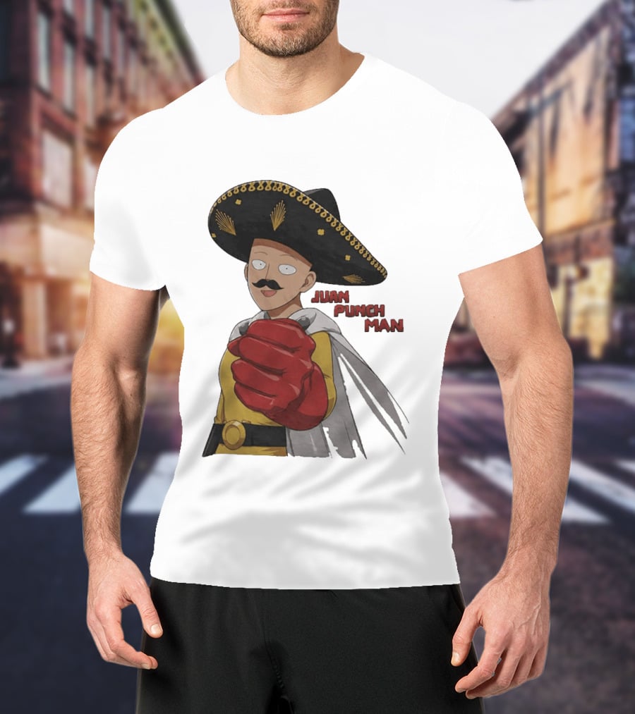 Juan Punch Man Mexican Sombrero Moustache T-Shirt