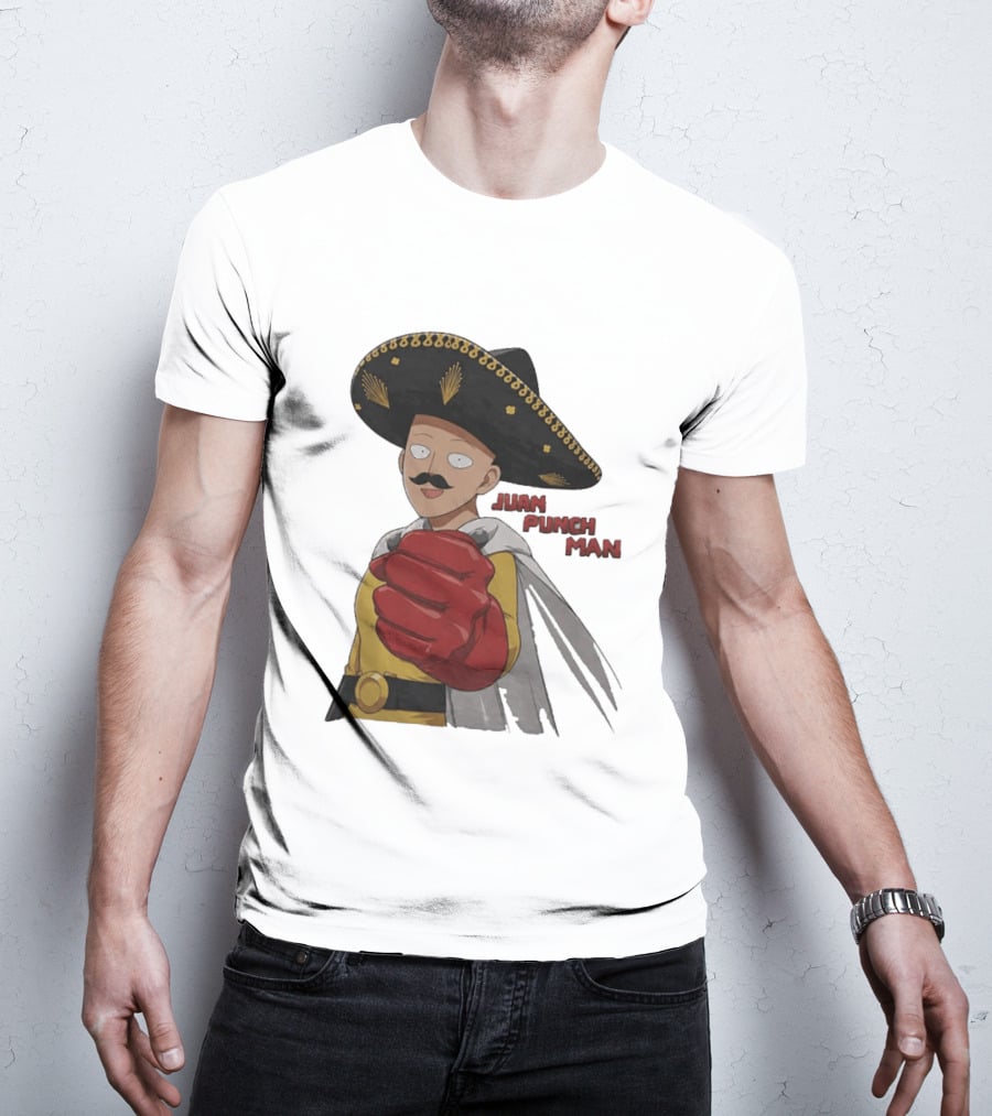 Juan Punch Man Mexican Sombrero Moustache T-Shirt