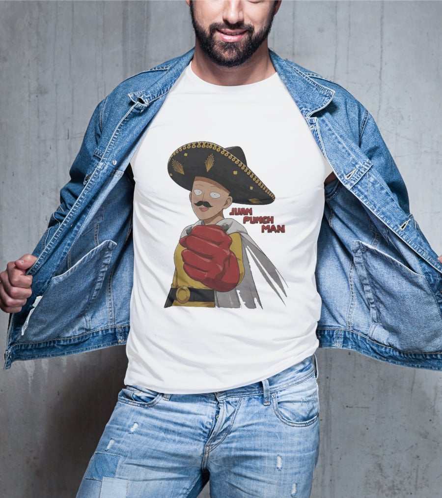 Juan Punch Man Mexican Sombrero Moustache T-Shirt