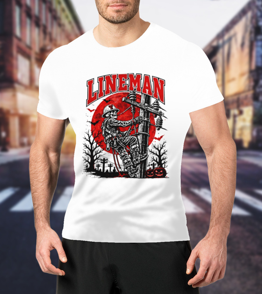 Texas Tech Red Raiders Lineman Halloween Skeleton Scene 2026 T-Shirt