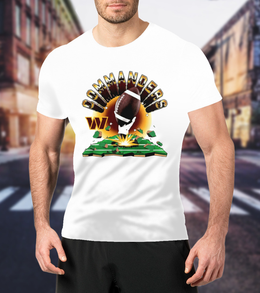 Washington Commanders 2026 Explode Clubhouse Commanders Football Burst T-Shirt
