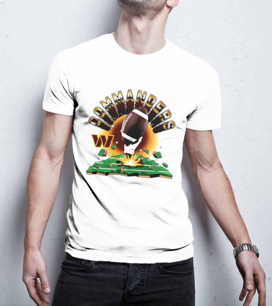 Washington Commanders 2026 Explode Clubhouse Commanders Football Burst T-Shirt