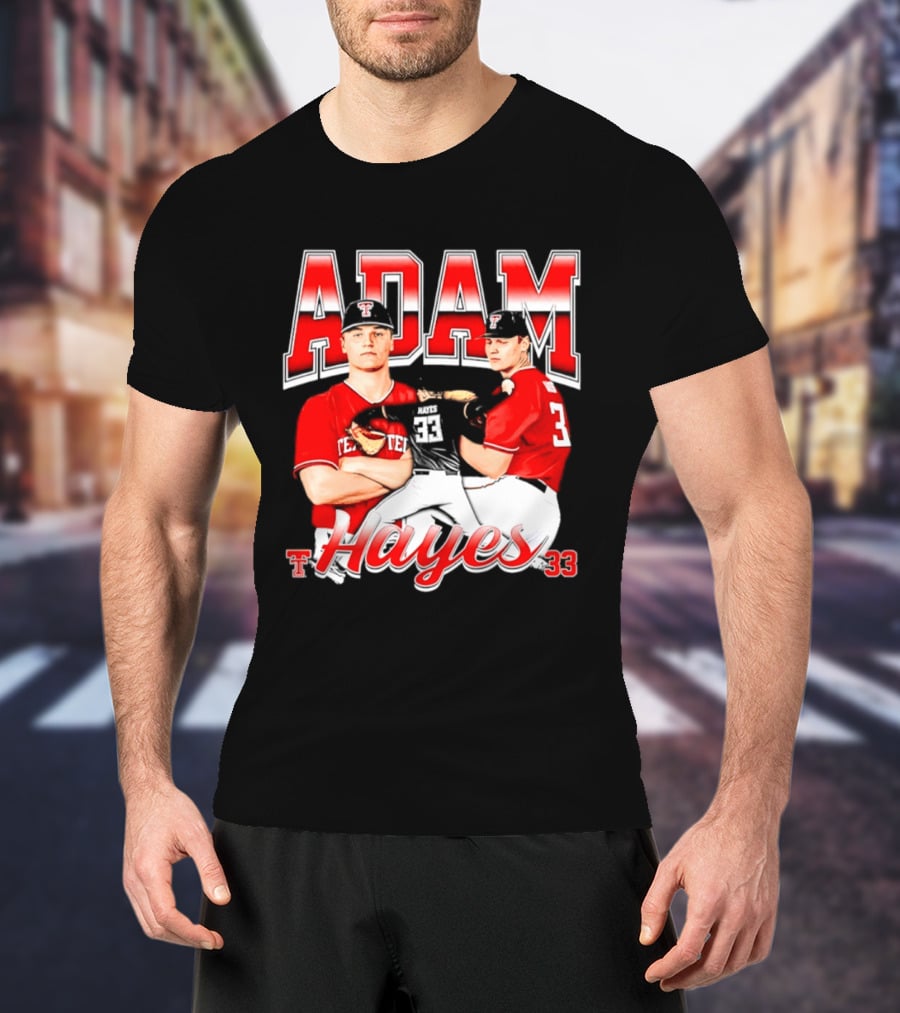 Adam Hayes Texas Tech 33 Red Raiders Football NCAA T-Shirt