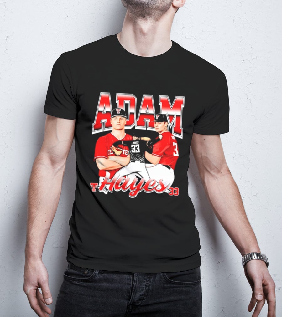 Adam Hayes Texas Tech 33 Red Raiders Football NCAA T-Shirt