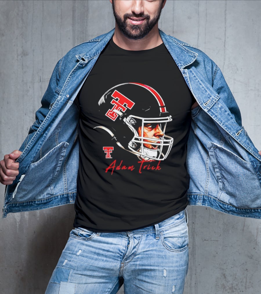Adam Trick Texas Tech Red Raiders Football Helmet NCAA Game Face T-Shirt