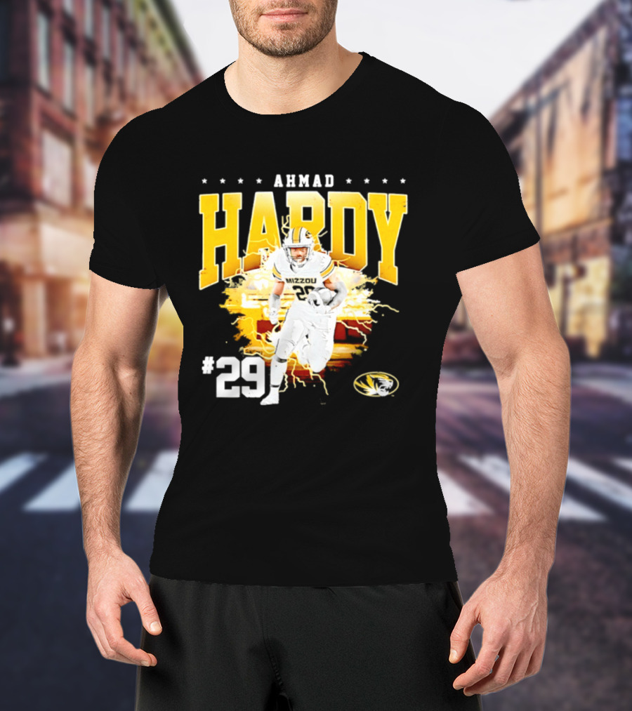 Ahmad Hardy Missouri Tigers NCAA Football #29 Lightning T-Shirt