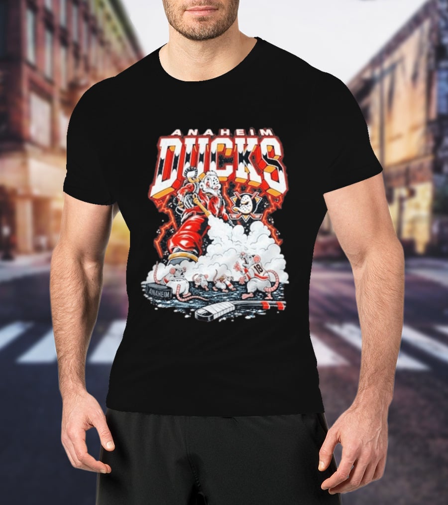 Anaheim Ducks Pest Control NHL Hockey Cartoon Rats T-Shirt