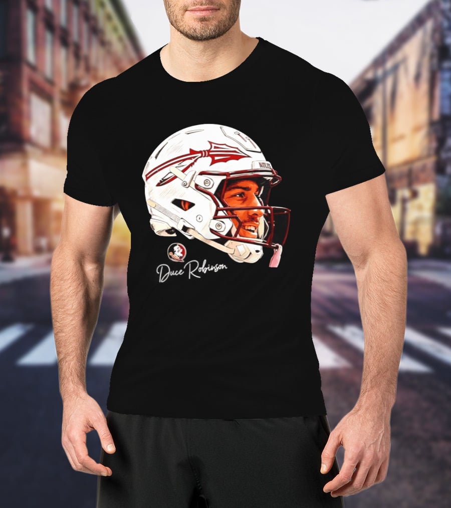 Duce Robinson Florida State Seminoles Football NCAA Game Face Helmet T-Shirt