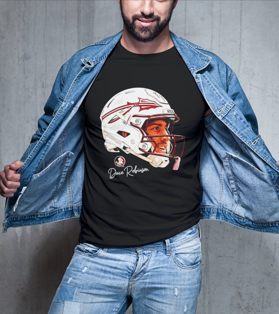 Duce Robinson Florida State Seminoles Football NCAA Game Face Helmet T-Shirt