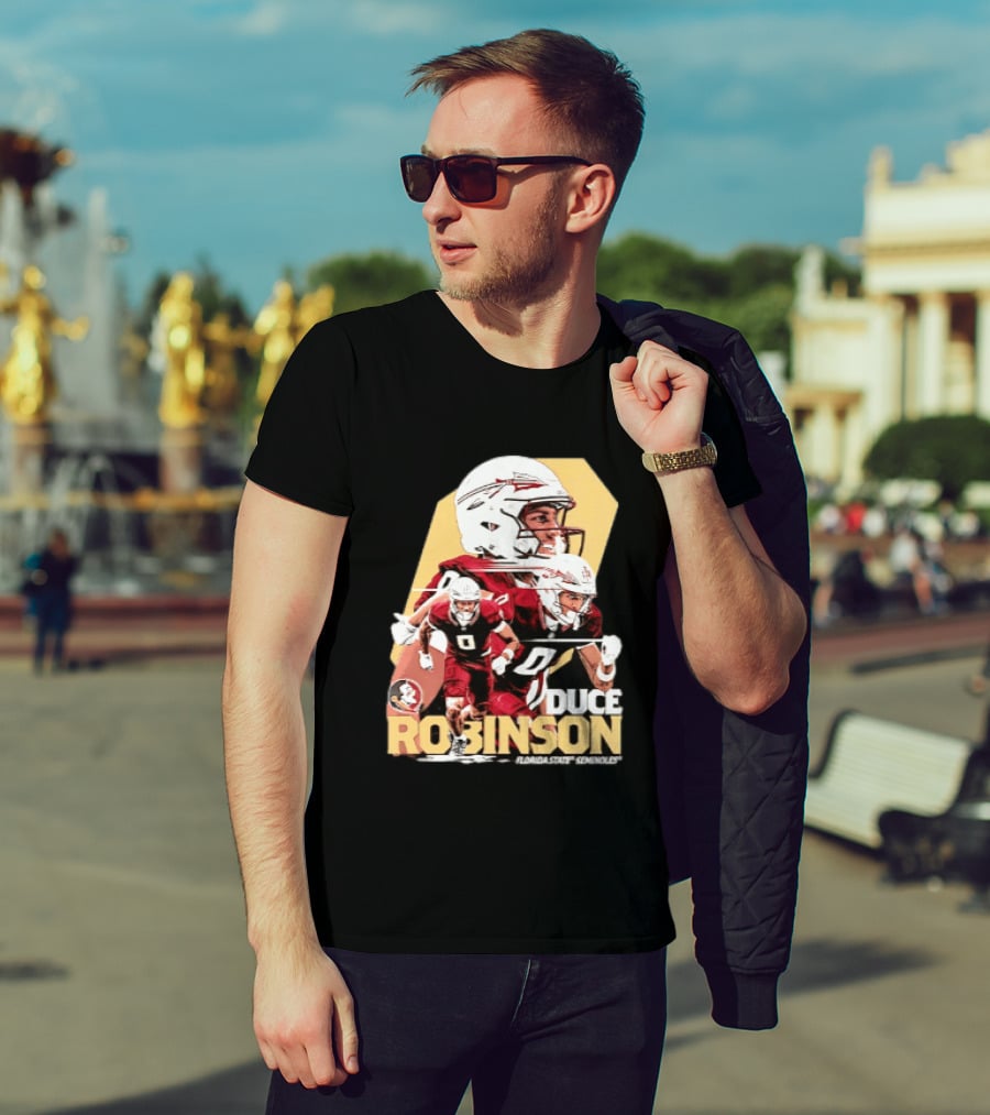 Duce Robinson Florida State Seminoles Football NCAA Player Action Montage T-Shirt