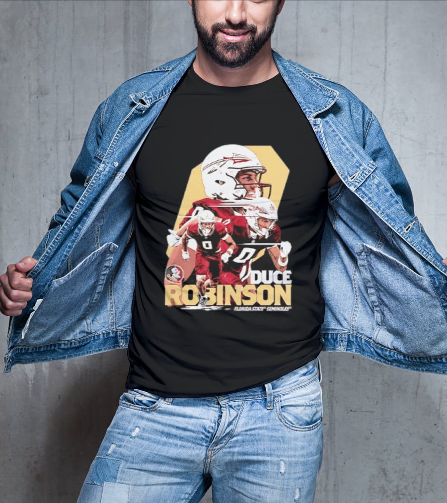 Duce Robinson Florida State Seminoles Football NCAA Player Action Montage T-Shirt