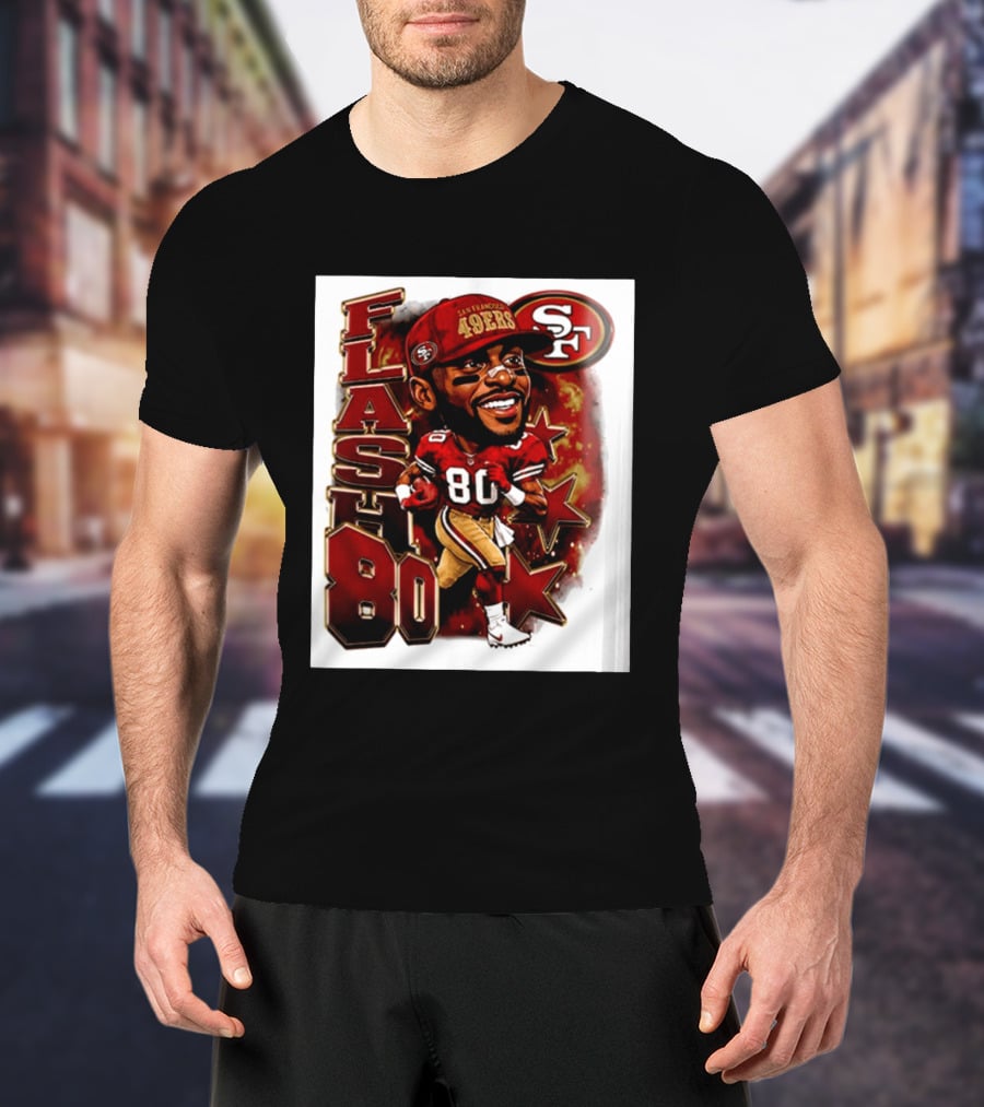 Flash Jerry Rice 80 San Francisco 49ers Caricature SF T-Shirt