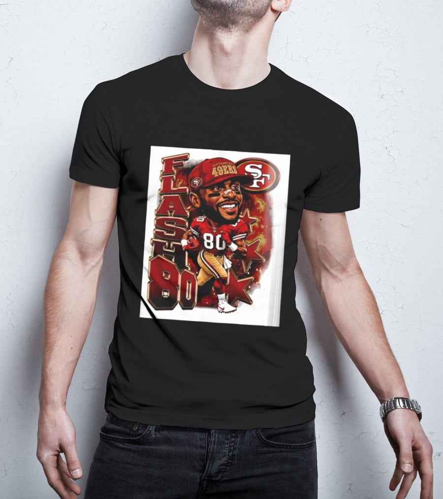 Flash Jerry Rice 80 San Francisco 49ers Caricature SF T-Shirt