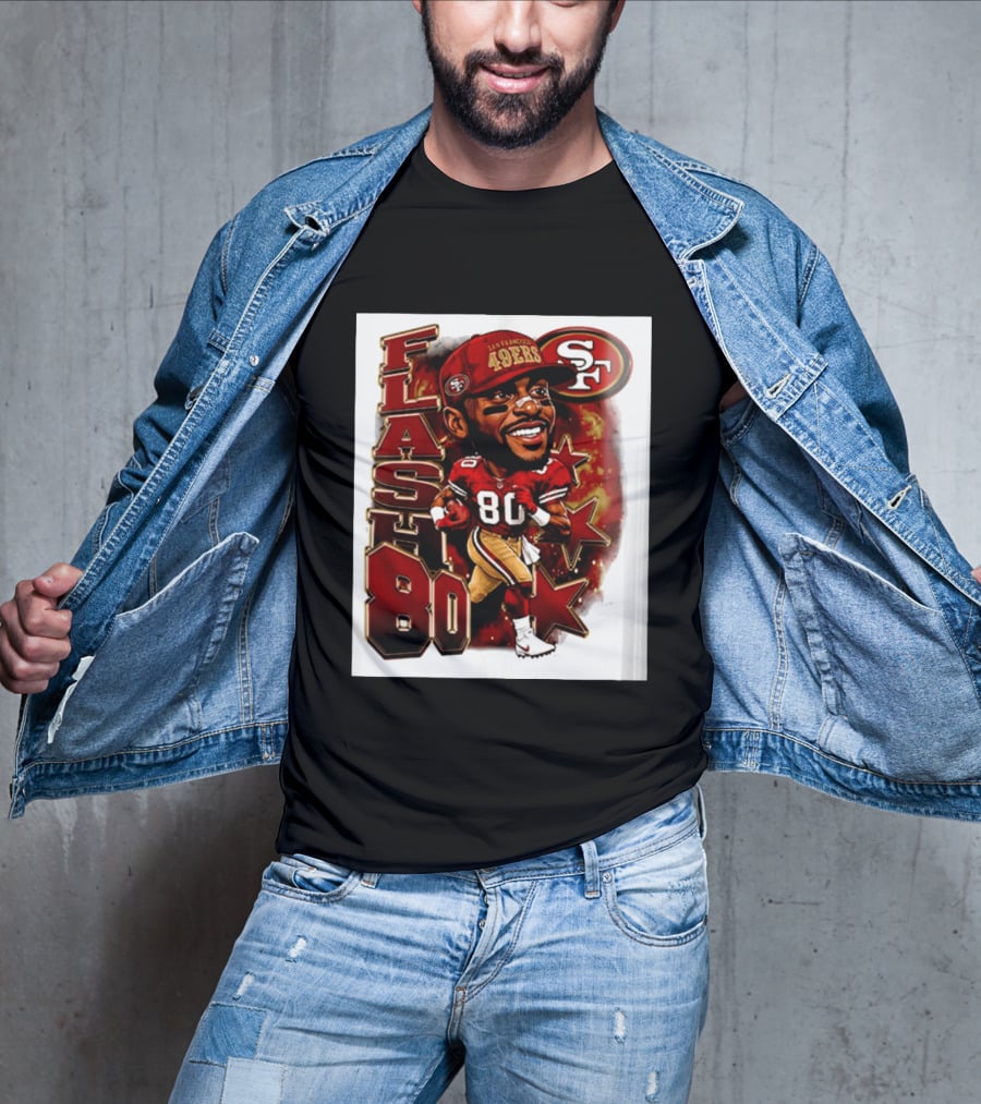 Flash Jerry Rice 80 San Francisco 49ers Caricature SF T-Shirt