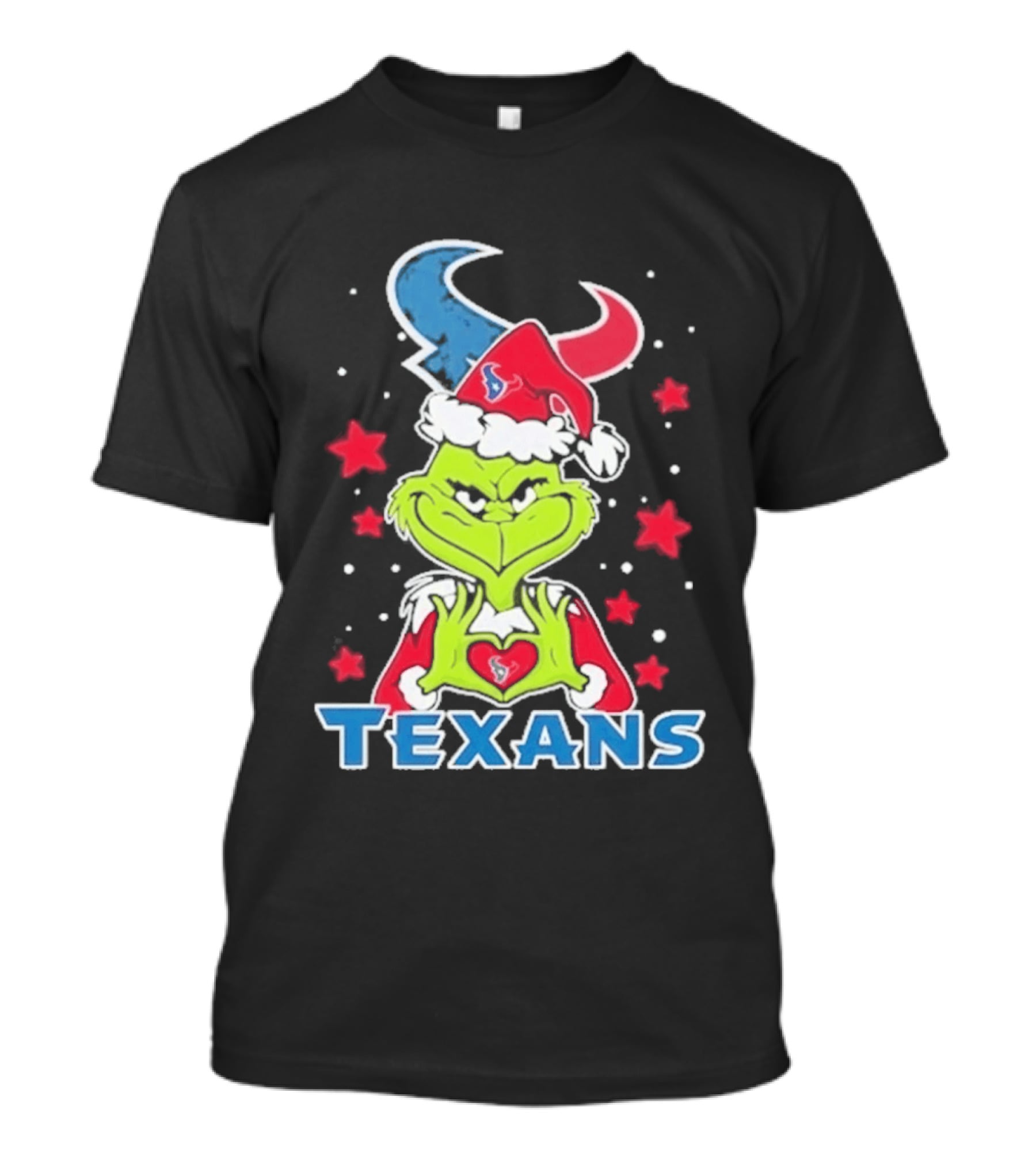 Houston Texans Grinch Love Hands Christmas Football 2026 T-Shirt
