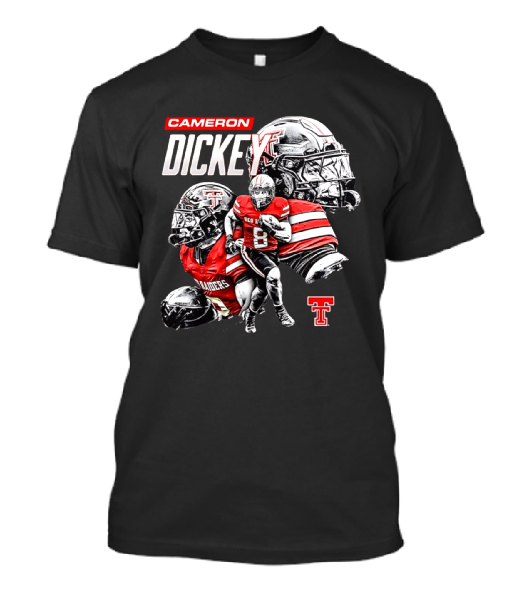 Cameron Dickey Texas Tech Red Raiders NCAA Football Player Collage T-Shirt