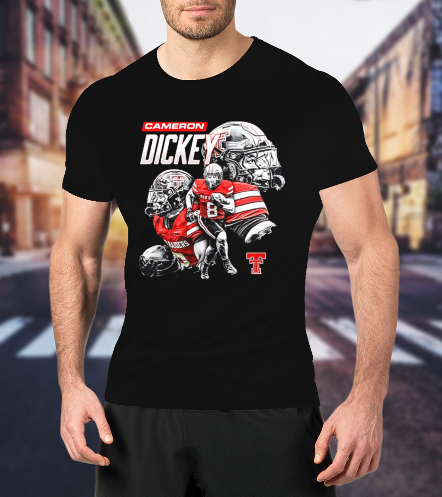 Cameron Dickey Texas Tech Red Raiders NCAA Football Player Collage T-Shirt