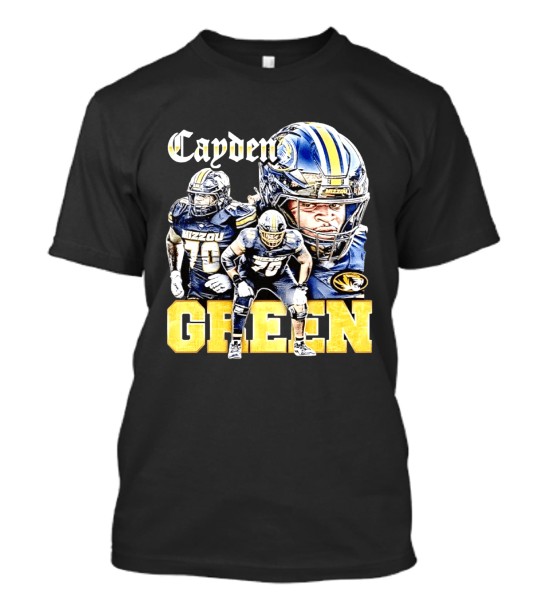 Cayden Green Mizzou 70 Missouri Tigers NCAA Football T-Shirt