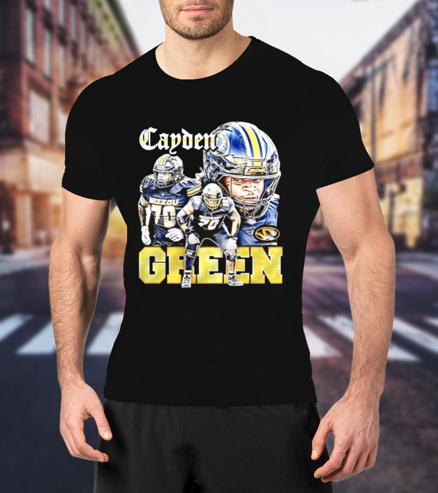Cayden Green Mizzou 70 Missouri Tigers NCAA Football T-Shirt