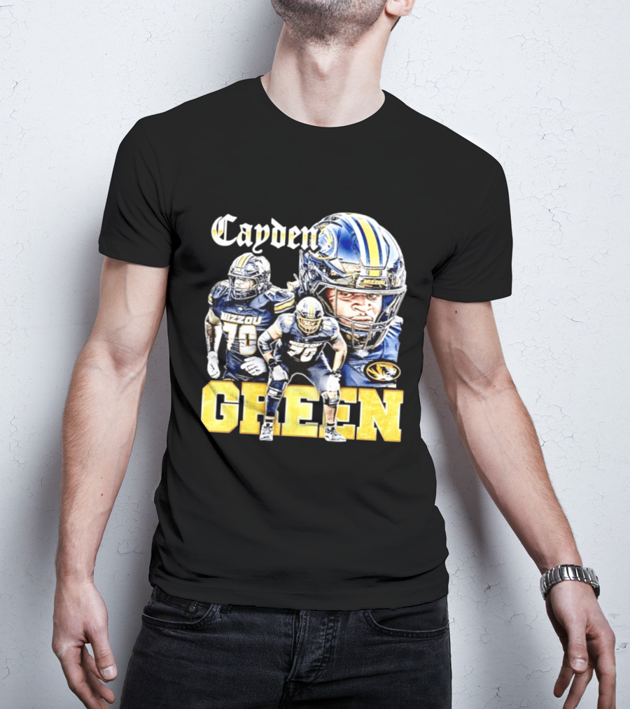 Cayden Green Mizzou 70 Missouri Tigers NCAA Football T-Shirt