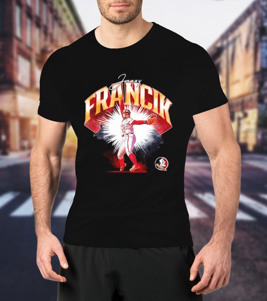 Jazzy Francik Florida State Seminoles Softball NCAA Player 32 Pitching Action Burst T-Shirt