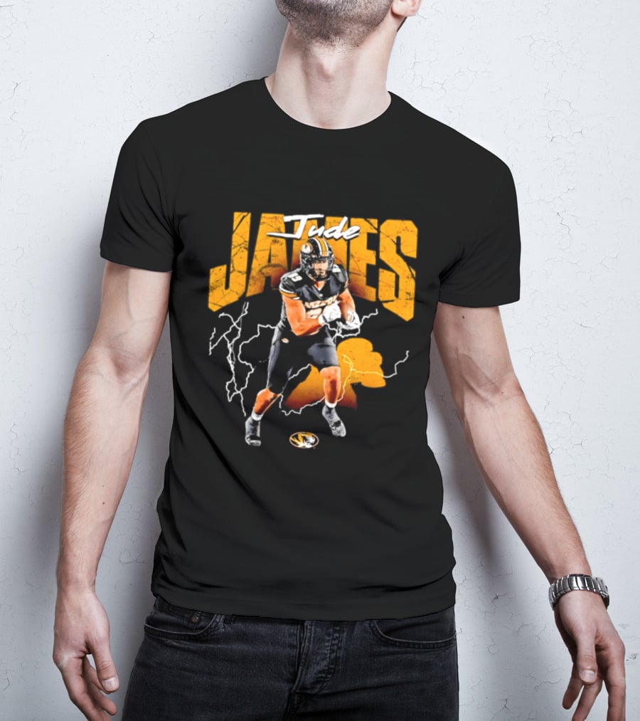 Jude James Missouri Tigers Football NCAA Lightning Strikes T-Shirt