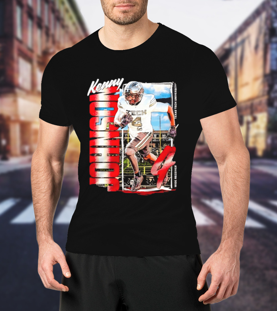 Kenny Johnson Texas Tech Red Raiders Wide Receiver Football NCAA Cards Stadium T-Shirt