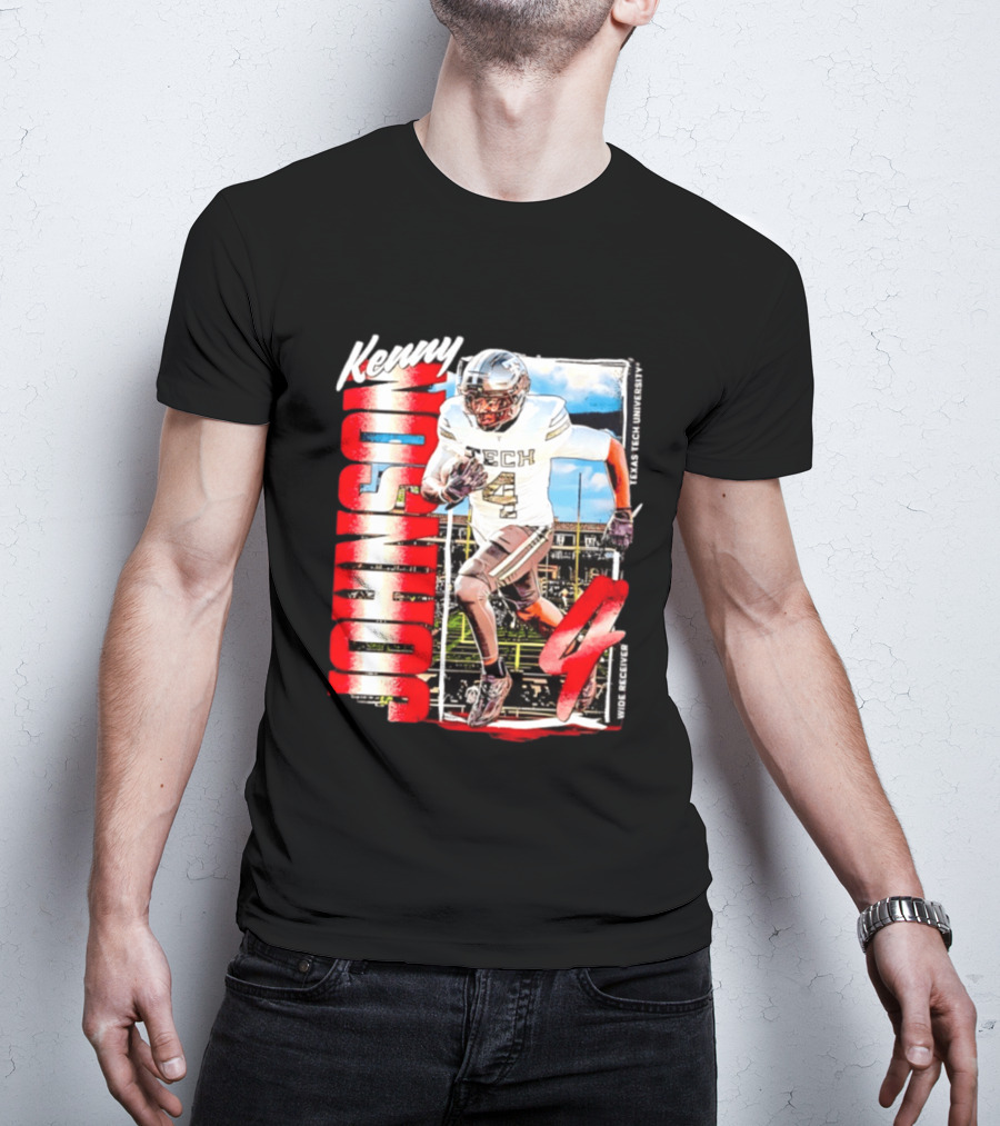 Kenny Johnson Texas Tech Red Raiders Wide Receiver Football NCAA Cards Stadium T-Shirt