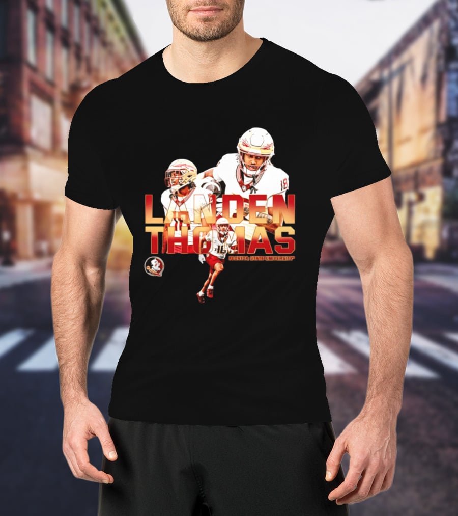 Landen Thomas Florida State University Football Player Collage T-Shirt