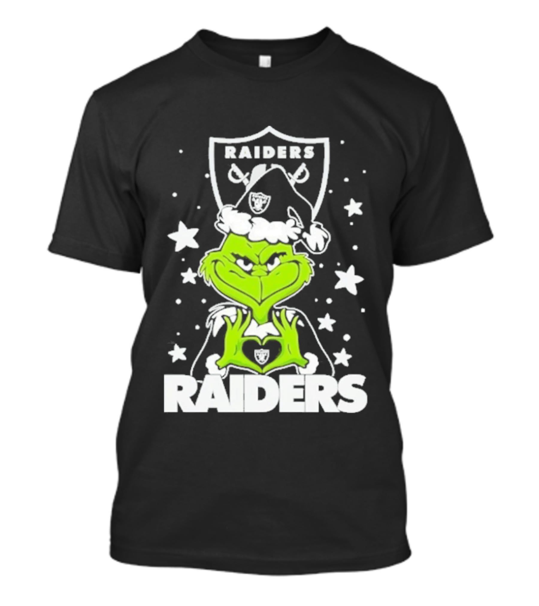 Las Vegas Raiders Grinch Love Hands Christmas Football 2026 T-Shirt