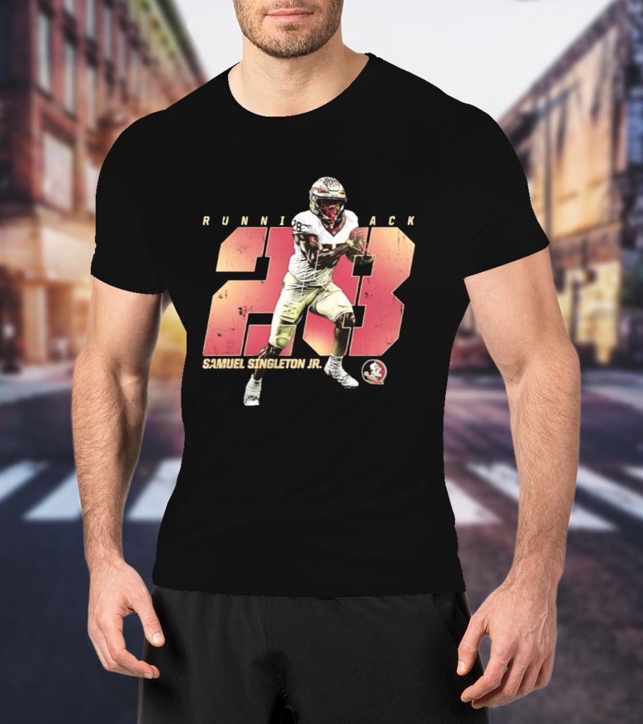Samuel Singleton Jr Florida State Seminoles Running Back Number 28 NCAA T-Shirt