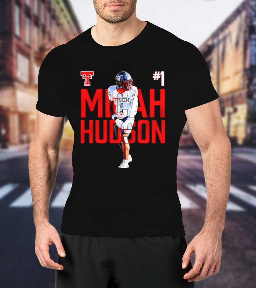 Micah Hudson Texas Tech Red Raiders Football NCAA Player Number 1 T-Shirt