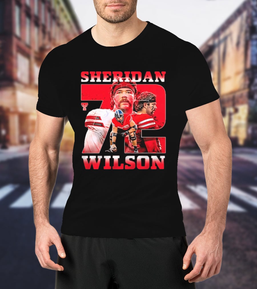 Sheridan Wilson 72 Texas Tech Red Raiders Football NCAA T-Shirt