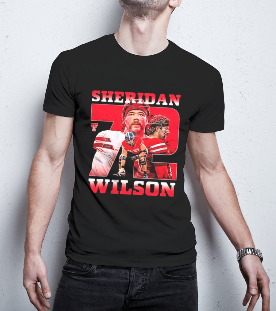 Sheridan Wilson 72 Texas Tech Red Raiders Football NCAA T-Shirt