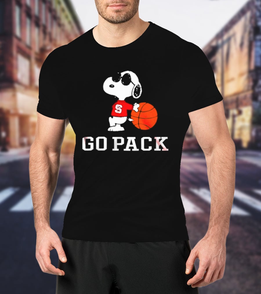 Snoopy NC State Wolfpack Basketball Go Pack T-Shirt