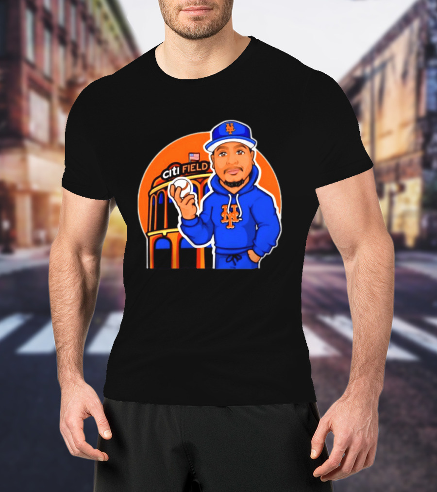 New York Mets Citi Field Baseball Player Caricature T-Shirt
