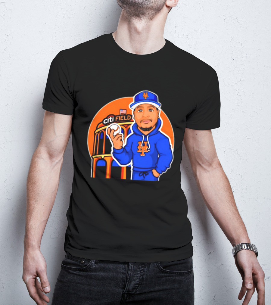 New York Mets Citi Field Baseball Player Caricature T-Shirt