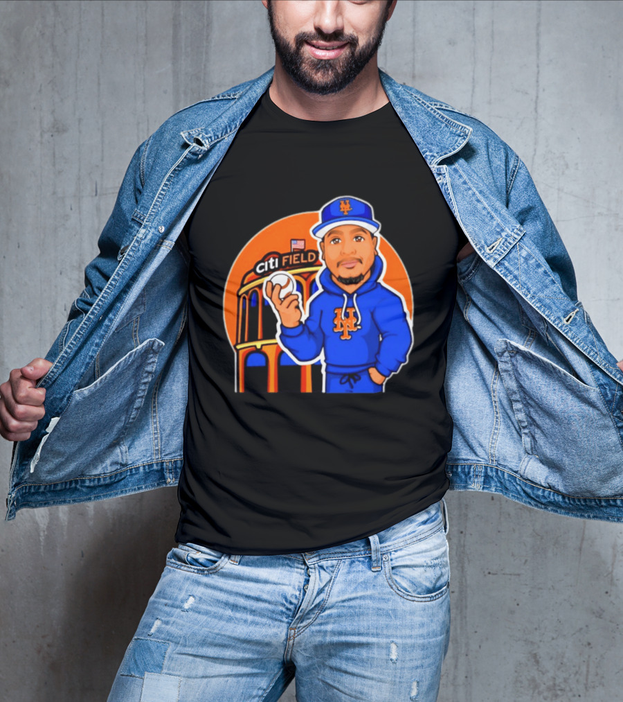 New York Mets Citi Field Baseball Player Caricature T-Shirt