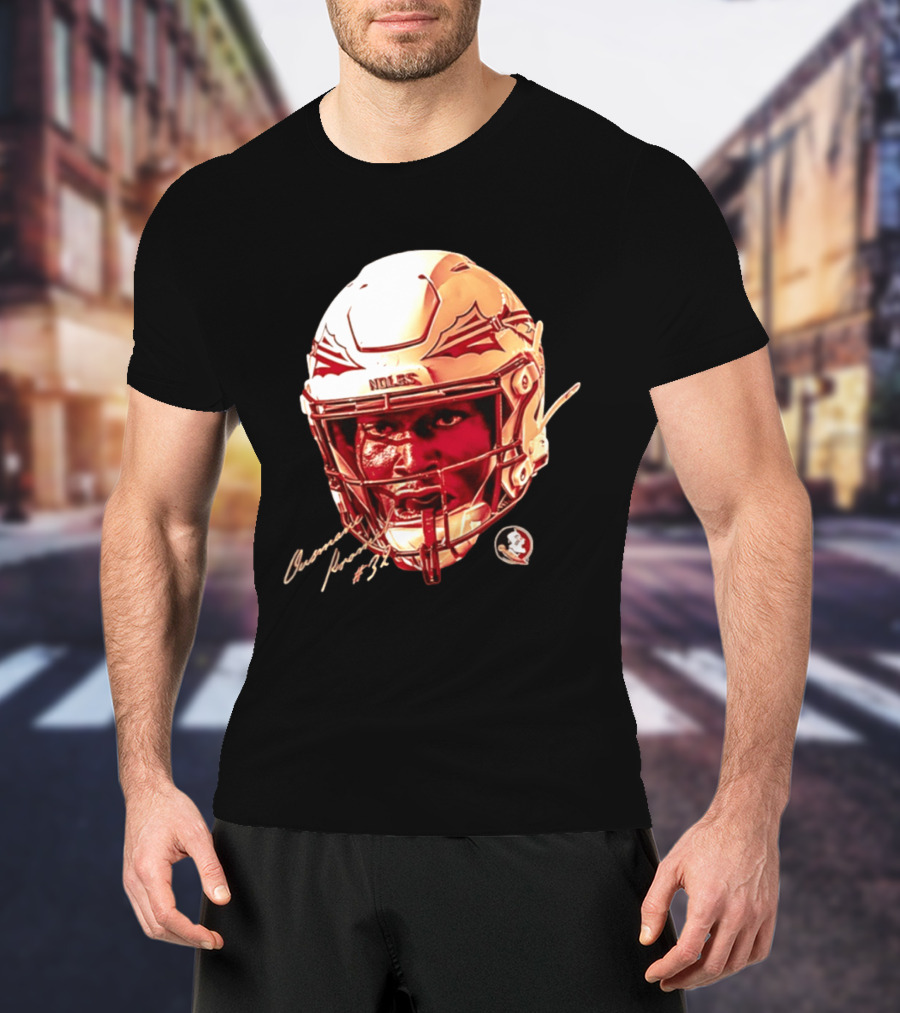 Ousmane Kromah #32 Florida State Seminoles NCAA Football Helmet Noles Game Face T-Shirt