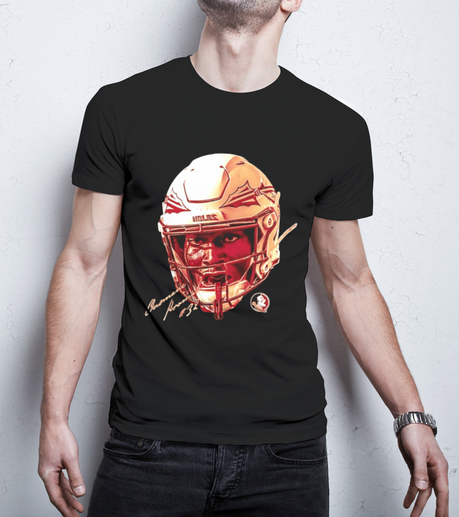 Ousmane Kromah #32 Florida State Seminoles NCAA Football Helmet Noles Game Face T-Shirt