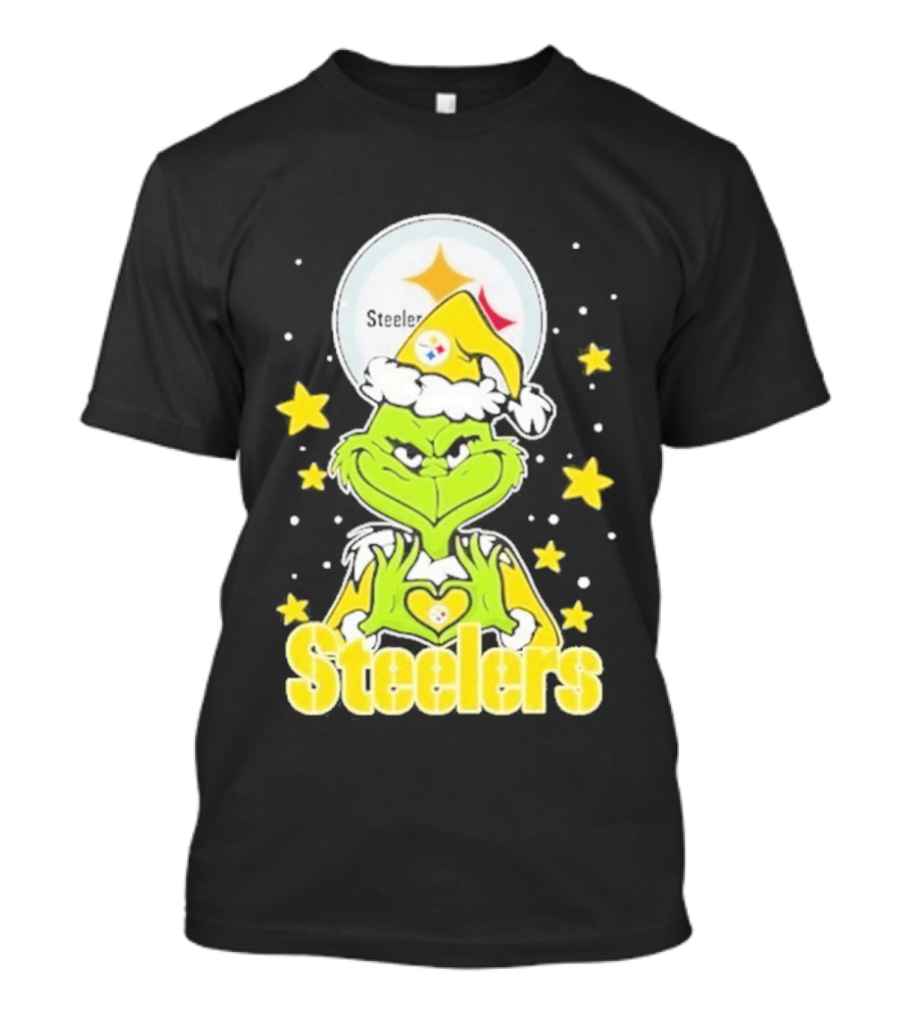 Pittsburgh Steelers Grinch Christmas Love Hands 2026 Football T-Shirt