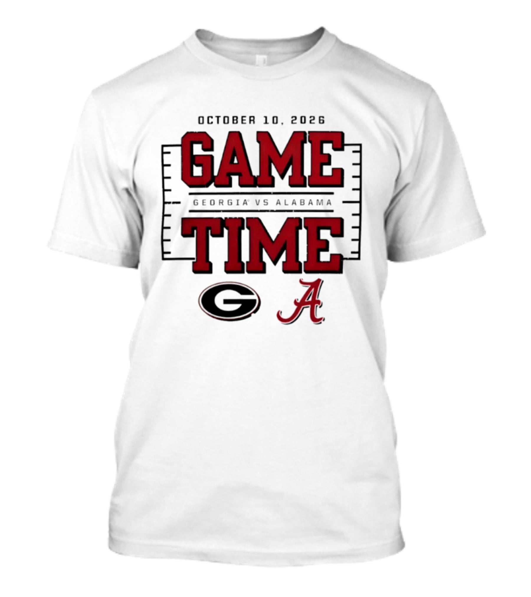 October 10 2026 Game Time Georgia Vs Alabama T-Shirt